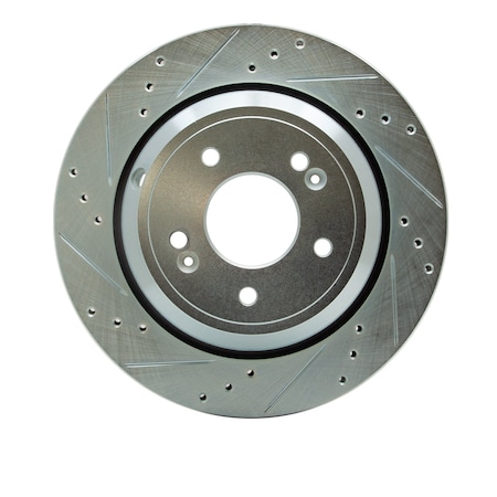 Dynamic Friction Co DFC Brake Rotor - Drilled and Slotted - Silver 631-03035L