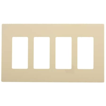 Eaton Wiring Devices PJS Wallplate, 4-7/8 in L, 8.56 in W, 4 -Gang, Polycarbonate, Light Almond PJS264LA