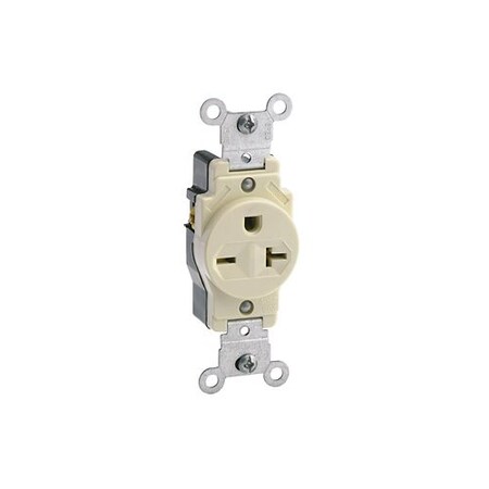 Leviton PlugsandRcptcls, 20A, 250VAC, Ivory, Nylon 5823-I
