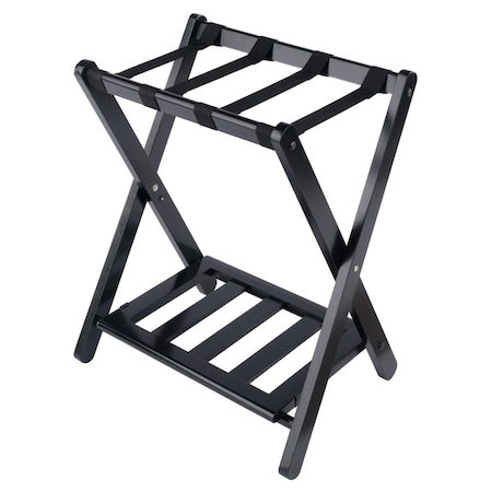 Winsome Wood Raya Luggage Rack with Shelf, Black 29322