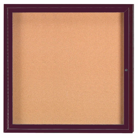 Aarco Illuminated Enclosed Bulletin Board w/ Bronze Anodized Al Frame, 36''Hx36''W DCC3636RIBA
