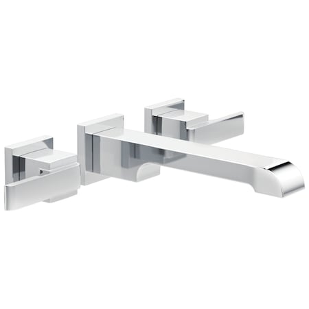 Delta 3-hole 8" wall installation Hole Wall-Mount Lavatory Faucet, Chrome T3567LF-WL