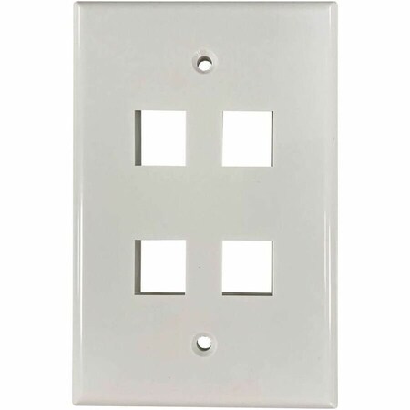 Eaton Tripp Lite Series Safe-IT 4-Port Single-Gang Keystone Wall Plate, Antibacterial, Ivory Gloss, TAA N042AB-004-IVG