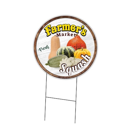 Signmission Farmers Market Squash Double Sided Corrugated Plastic Circle Yard Sign, C-24-CIR-DS-WS- Squash C-24-CIR-DS-WS- Squash
