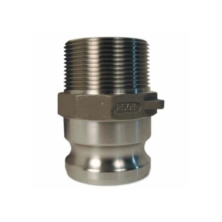 Dixon Valve Global Type F Adapters, 2 1/2 in, Male/Male, Aluminum 238-G250-F-AL