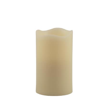 Homeroots 5" Ivory Flameless Pillar Candle 485143