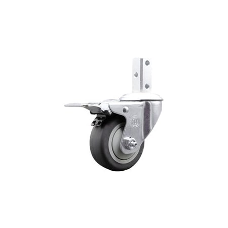 Service Caster 3 Inch Thermoplastic Rubber Swivel 3/4 Inch Square Stem Caster Total Lock Brake SCC-SQTTL20S314-TPRB-34
