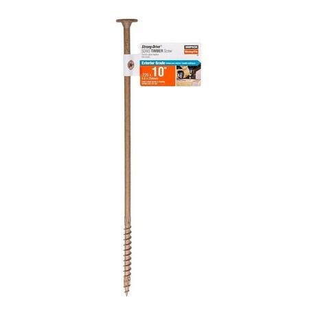 Simpson Strong-Tie Strong-Drive SDWS Timber Screw, 10 in L, Serrated Thread, Washer Head, Steel SDWS221000DB-RP1