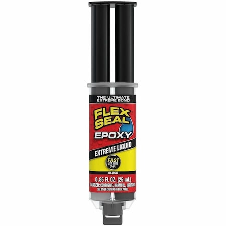 Flex Seal Epoxy Extra Strength Epoxy Black Epoxy Syringe 0.85 fl. oz. EFSBLKR25