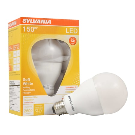 Ledvance/ Sylvania LED A21, 23W, Dimmable, 80CRI, 2600 Lumen, 2700K, 15000 Life, E26 MediumBase, FROSTED LED23A21/DIM/O/827/U