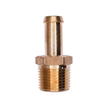 Auveco Brass Beaded Hose Barb 3/8in To Male Pipe 3/8in Adapter, 5PK 413