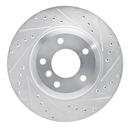 Dynamic Friction Co DFC Brake Rotor - Drilled and Slotted - Silver 631-31090R