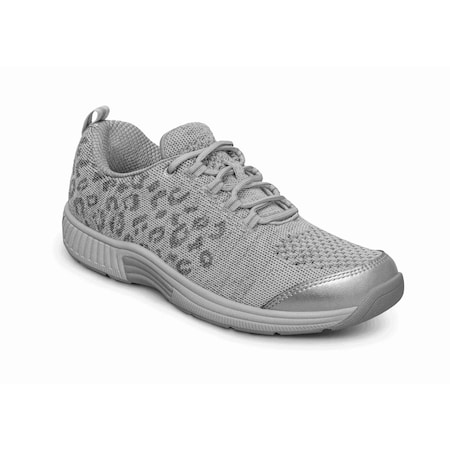 Orthofeet Coral Womens Athletic- Gray Leopard, Size 6 980