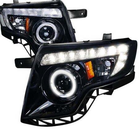 Overtime Smoke Gloss Housing Projector Headlights for 07 to 10 Ford Edge, Black - 15 x 23 x 24 in. OV2654171