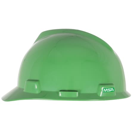 Msa Safety V-Gard GREEN Slotted Cap, Fast-Trac III Suspension, Type I, Class E, Green 10150222