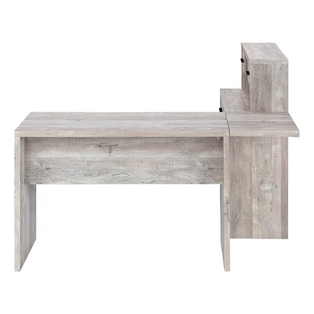 Homeroots 63" Taupe L Shape Computer Desk With Eight Drawers 333527