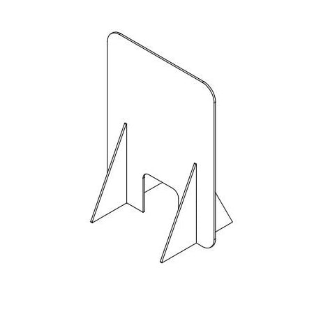 Usa Industrials Sneeze Guard, Polycarbonate, Clear BULK-PD-115