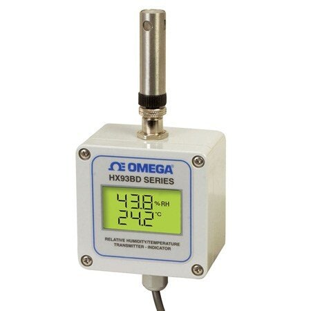 Omega Temperature and Humidity Transmitter: 4 to 20mA, Screw Terminals, -22°F to 167°F, HX93B HX93BC