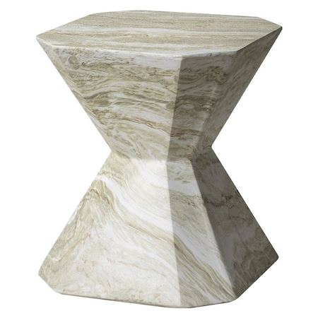 Leisuremod Azure 17 in Modern Round Fiberstone Side Table, Weather-Resistant, Fully Assembled AST17MG