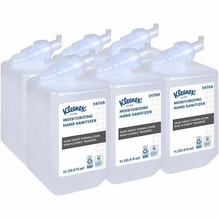 Kleenex Ultra Moisturizing Foam Hand Sanitizer, 1.0 L Refills for Scott Essential Manual Dispensers (6), PK6 34700