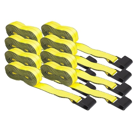 Mytee Products 2inX30ft Winch Straps w/flat hook, WLL 3335, Flatbed Tie Down Strap, 8PK WS230x8