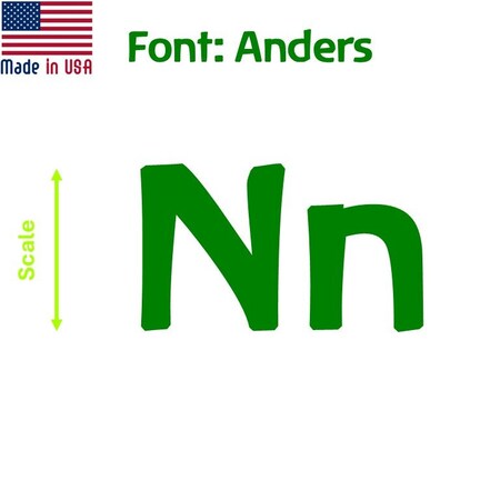 Aacc Self-Adhesive Vinyl Letter: n, Scale: 7 in. Color: Green Font: Anders by AACC-Anders-ln-Green-I7x1