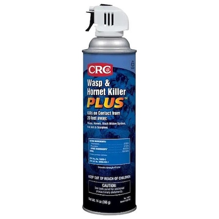 Crc 14 oz Aerosol Wasp and Hornet Killer, Phenothrin/Tetramethrin, DEET-Free, Outdoor Use 14010