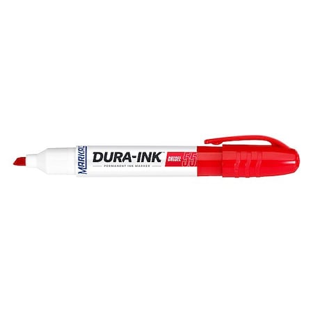 Markal Permanent Marker, Chisel Tip, Red 96528