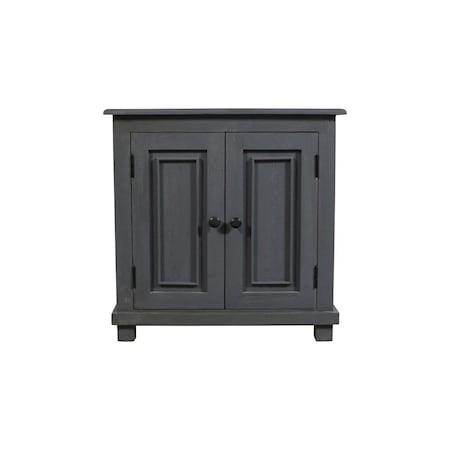 Homeroots 28" Distressed Gray Solid Wood Nightstand With Storage 555410