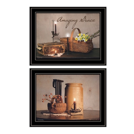 Set Of Two Amazing Grace 6 Black Framed Print Kitchen Wall Art, 2PK