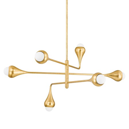 Mitzi Luciel 6 Light Chandelier 48 In. Vintage Gold Leaf H850806-VGL