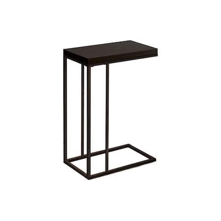 Homeroots 18.25" X 10.25" X 25.25" Cappuccino Particle Board Metal  Accent Table 333019