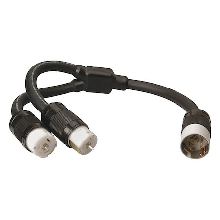 Southwire Cord Adapter, 3 ft, Black, 2 Outlet 19200008
