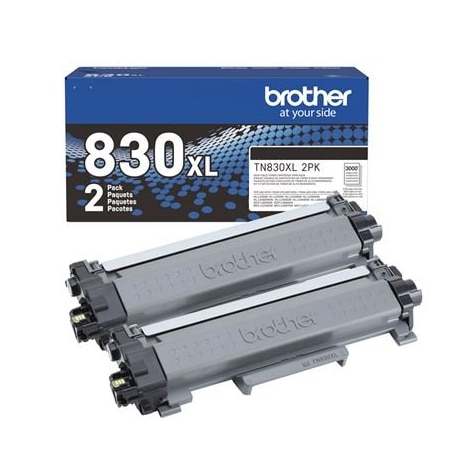 Brother High Yield Black Toner Cartridge, 2PK TN830XL2PK
