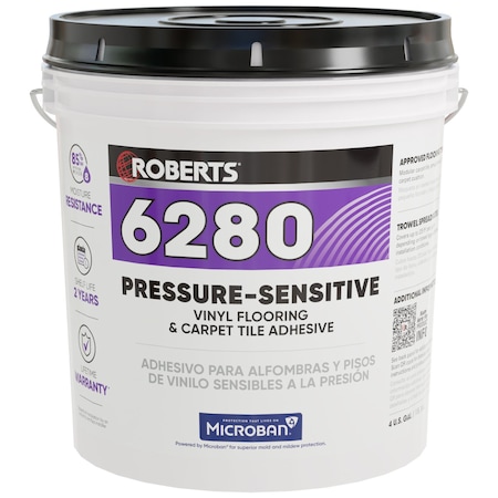 Roberts Floor Adhesive, 6280 Series, Off-White, 4 gal, Pail R6280-4