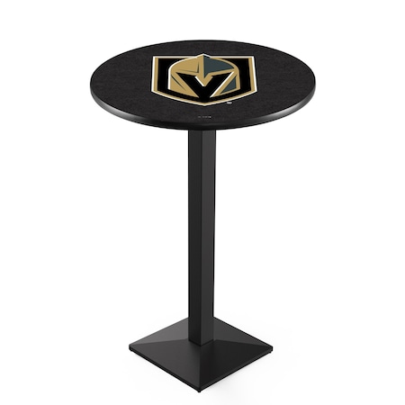 Holland Bar Stool Co 42" Blk Wrinkle Vegas Golden Knights Pub Table L217B4236LVGdKn
