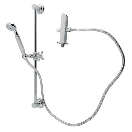 Kingston Brass Shower System with Slide/Grab Bar and Hand Shower, Polished Chrome KCK3421W1