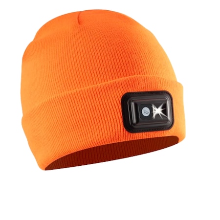 Panther Vision POWERCAP 2.5 Rechargeable LED Beanie, Blaze Orange Knit LCBR-3136