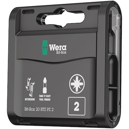 Wera Bit-Box 20 BTZ PZ, PZ 2 x 25 mm, 20 pieces 5057761001