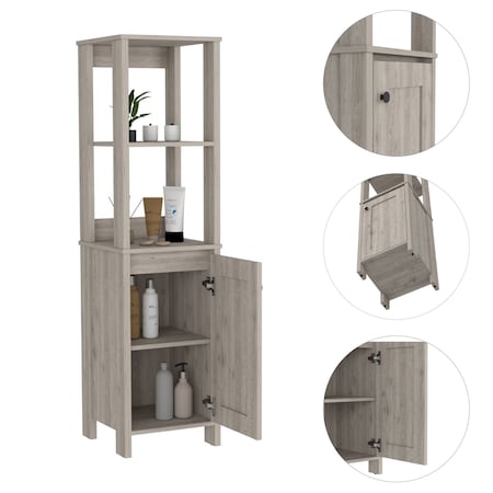 Homeroots 16" Light Gray Wood Freestanding Single Door Bathroom Vanity 479916