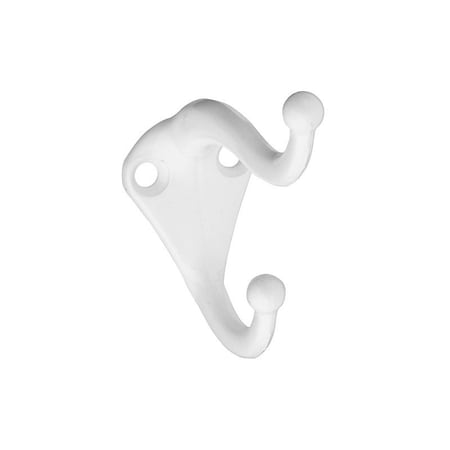 National Hardware V160 Series Coat and Hat Hook, 35 lb, 2-Hook, Zinc, 2PK N248-369