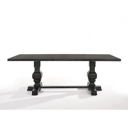 Homeroots 88" Black Wood Trestle Base Dining Table 631276