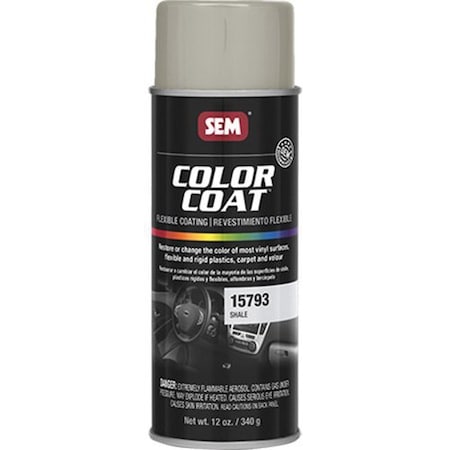 Sem Color Coat Flexible Coating, 16 oz Aerosol Can, Shale, 24 hr Curing, Aerosol 15793