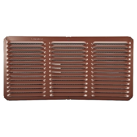 Lomanco LomanCool Cornice Vent, 8 in L, 16 in W, 65 sq-ft Net Free Ventilating Area, Aluminum, Brown C816BR