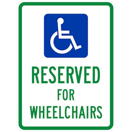 Lyle Reserved For Wheelchairs with Graphic, 18x24, High Intensity Prismatic, White G-10560-HI_18x24