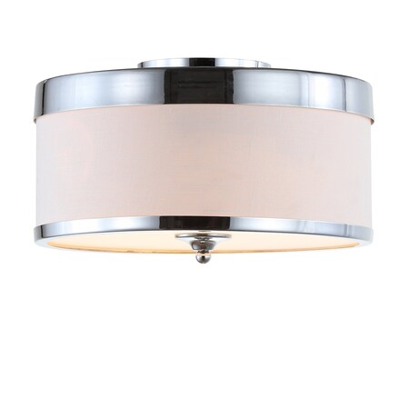 Jonathan Y David 15" Metal LED Flush Mount, Chrome/White JYL9032A