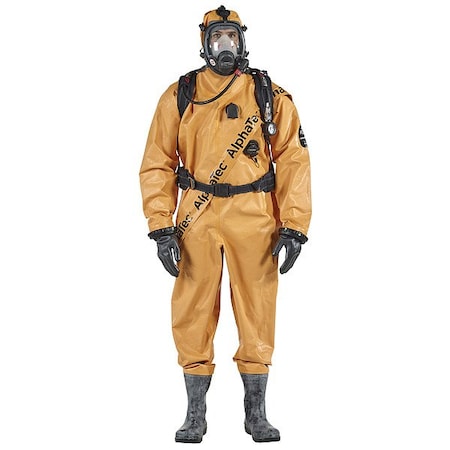 Ansell Chemical Protective Suits, Orange, XL 66FLASH