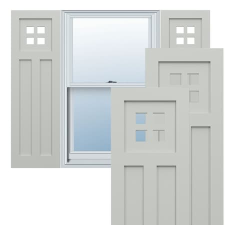 Ekena Millwork True Fit PVC San Antonio Mission Style Fixed Mount Shutters, Hailstorm Gray, 12W x 31H, PR TFP001ST12X031ST