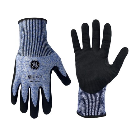 General Electric Unisex Dipped Gloves Black/Blue XL 1 pair GG223XLC