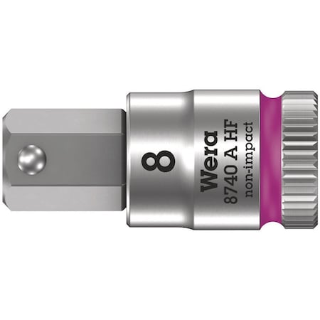 Wera 8740 A HF Zyklop bit socket with holding function, 1/4 in drive, 7/32 in x 28 mm 5003387001